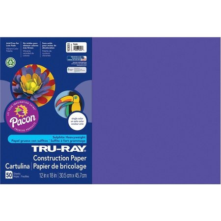 TRU-RAY Paper, Const, 12X18, Purp, 50Sh Pk PAC103051